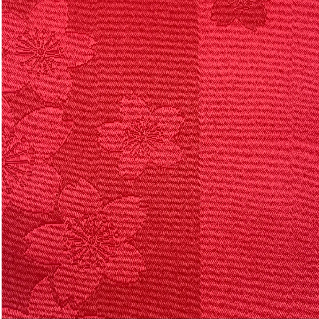 半幅帯 ポリエステル 帯丈336cm 茜色(あかねいろ) 桜 花柄 リバーシブル 赤系 Sランク 1125001442312