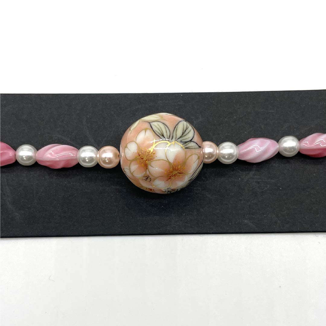 羽織紐 NEWランク カジュアル 無双タイプ カニカン 桜 その他 ビーズ ピンク系 1121000221913