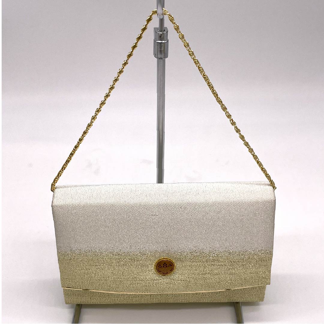 (新古品)草履バックセット フォーマル 金色(きんいろ) 未使用品 グラデーション 桐 Mサイズ 金系 Sランク 1133000212321