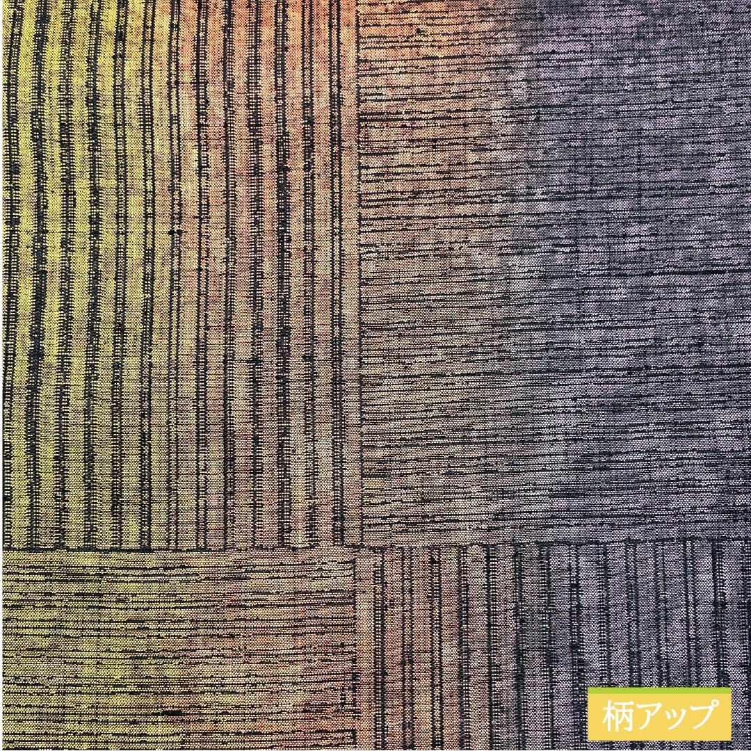 袋帯 正絹 市松 縞 帯丈448cm Sランク 六通 カジュアル グラデーション系 1123012392399