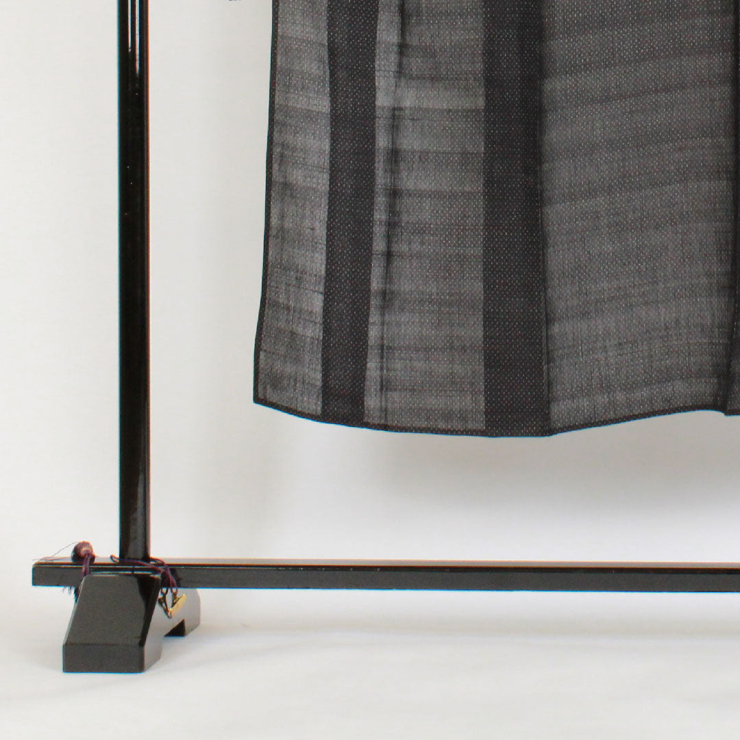 男物 身丈142cm 裄丈66cm 重要無形文化財 蚊絣 宮古上布 麻 Sランク 単衣 黒系 1119000172410