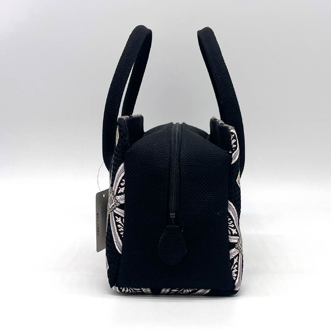 (新古品)和装バッグ セミフォーマル NEWランク 西陣織 利休バッグ 黒系 113900090110