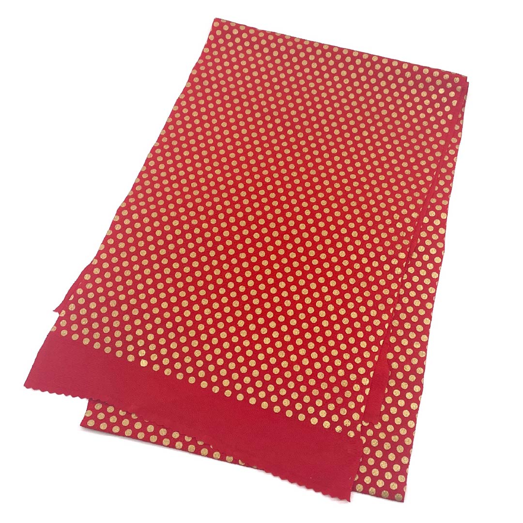 Formal Obiage (Sash) in Pure Silk, S-Rank, Torukoakairo (Toruko Akairo) with Polka Dots, for Furisode Kimono, Approximately 170cm Long, Approximately 28cm Wide, Red, Product Number: 1136002022912