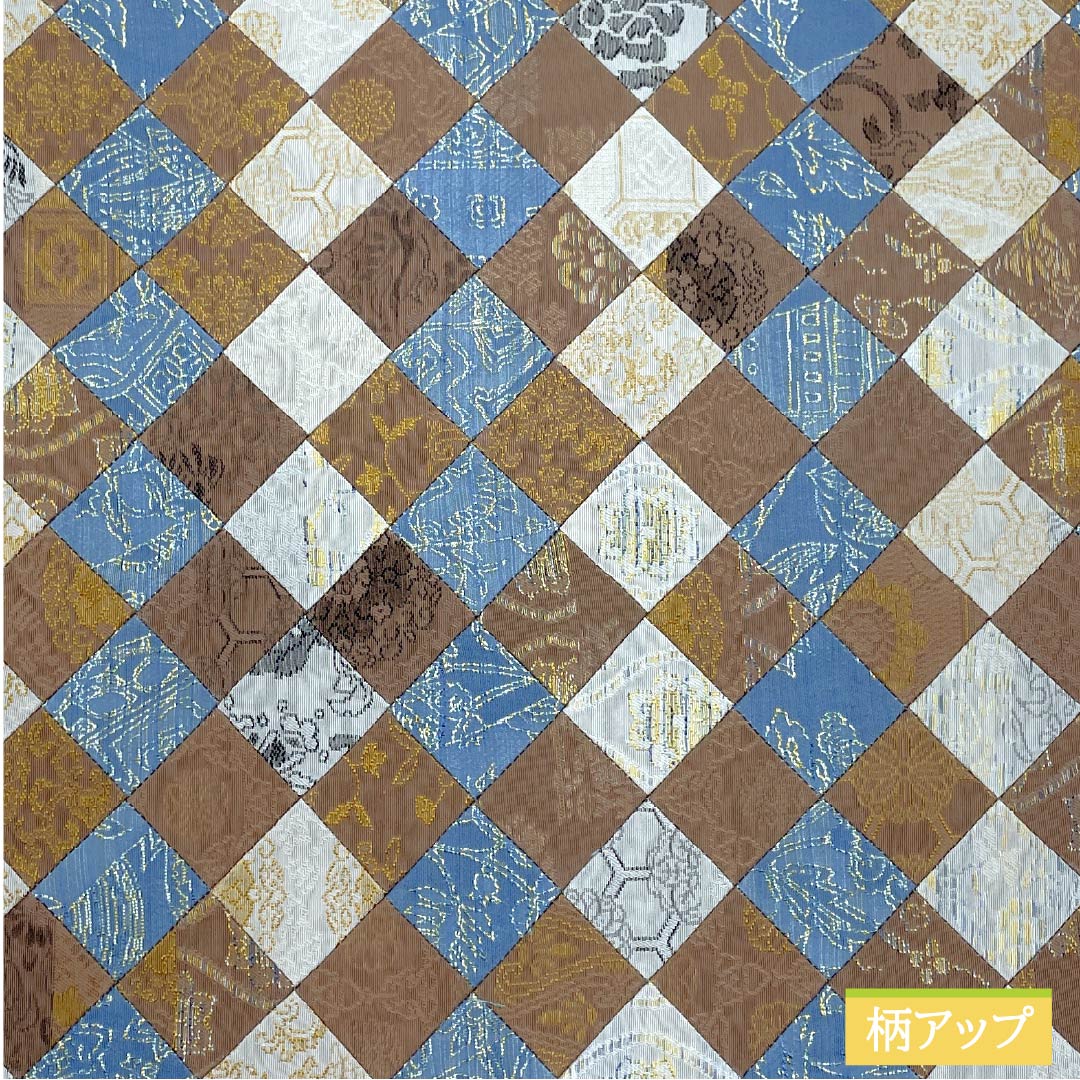 袋帯 正絹 切嵌め 花模様 帯丈450cm Sランク 六通 カジュアル グラデーション系 1123012782499