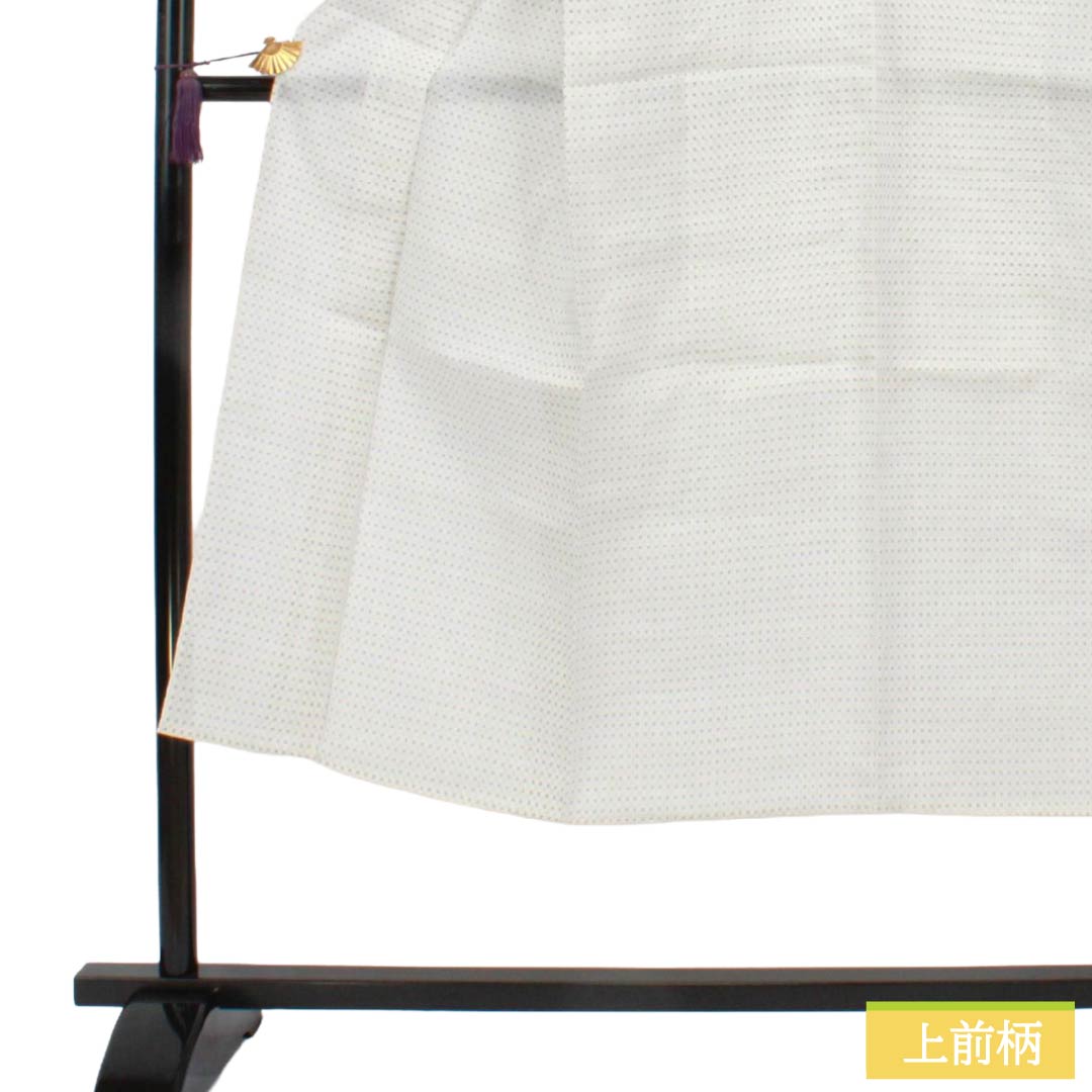 夏物 麻 男物 Bランク 身丈141cm 裄丈68cm 能登上布 絣柄 紗 白系 1132006454411