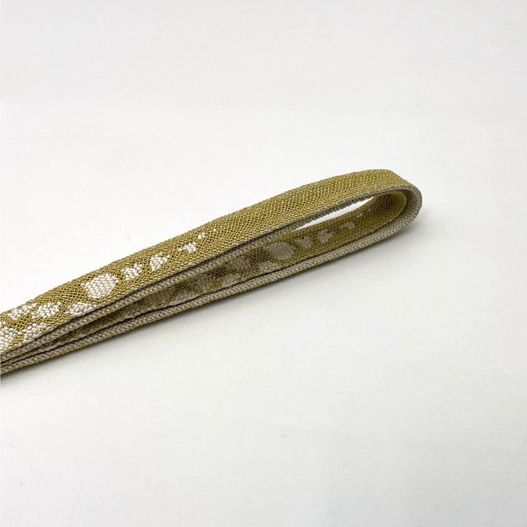 (新品)帯締め 正絹 NEWランク 金色(かないろ) 単衣用 夏用 長さ約160cm 幅約1.6cm カジュアル 黄系 1135005781323