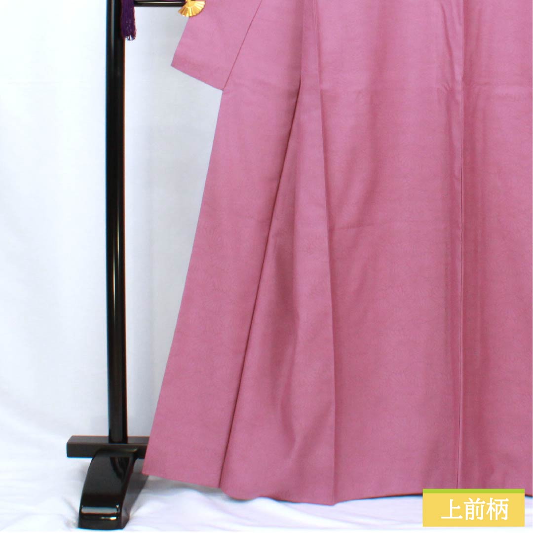 Solid-colored polyester kimono, length 163.5cm, sleeve length 62.5cm, hibiscus flower color (Mukugeiro), brocade with chrysanthemum motifs, washable, lined, S rank, purple, product number 1114002212420