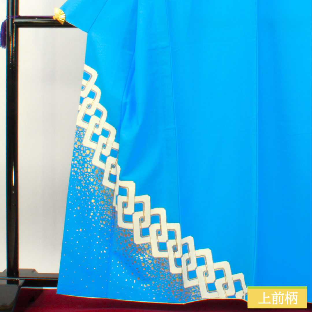 訪問着 ポリエステル 胴抜き 身丈163.5cm 裄丈67.5cm 天色(てんしょく) 洗える着物 𠮷原つなぎ 踊り衣装 付下げ Sランク 青系 1112004262417