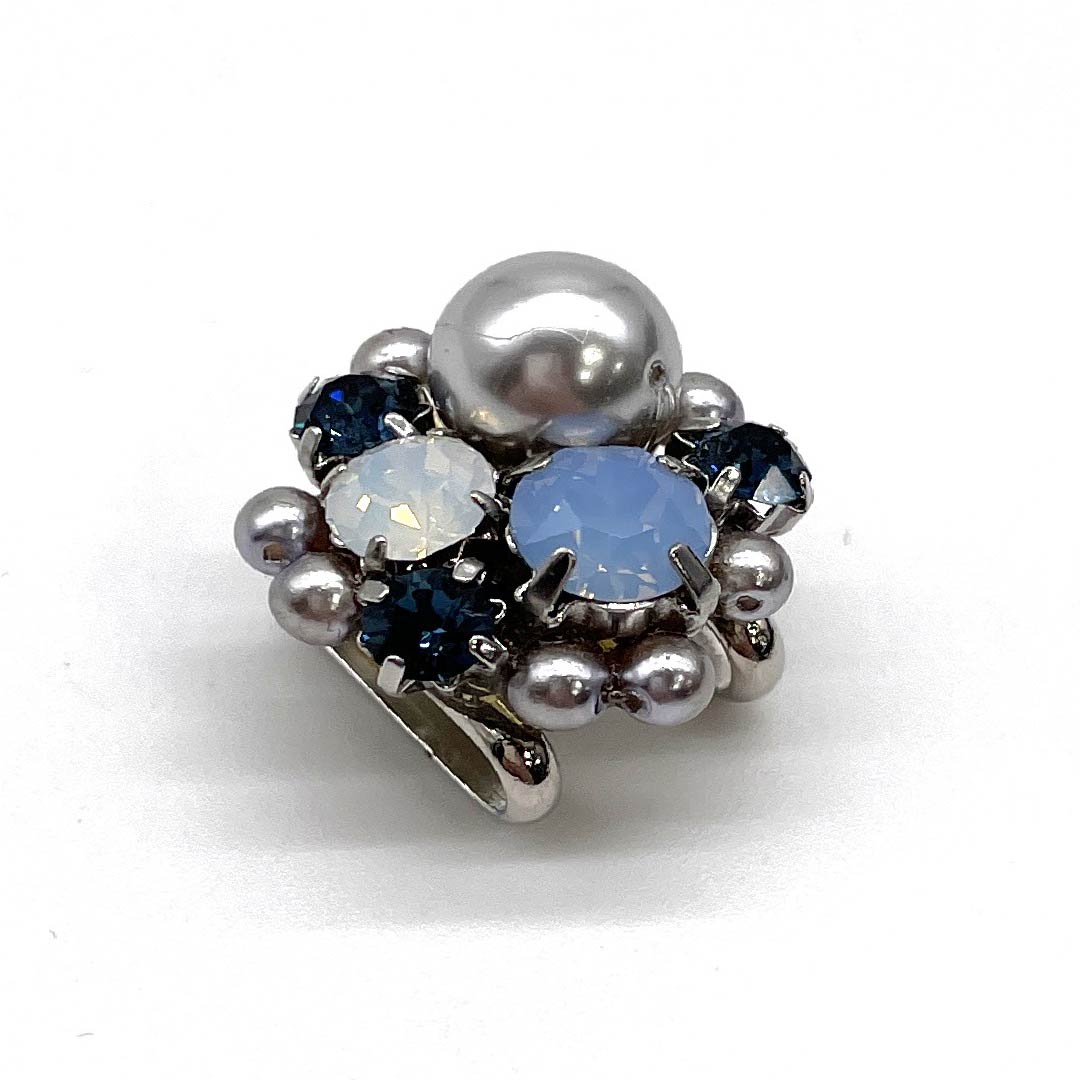 (新古品) 帯留め その他 カジュアル ラインストーン パール 長さ約2cm 幅約2cm Sランク 青系 1137000902917