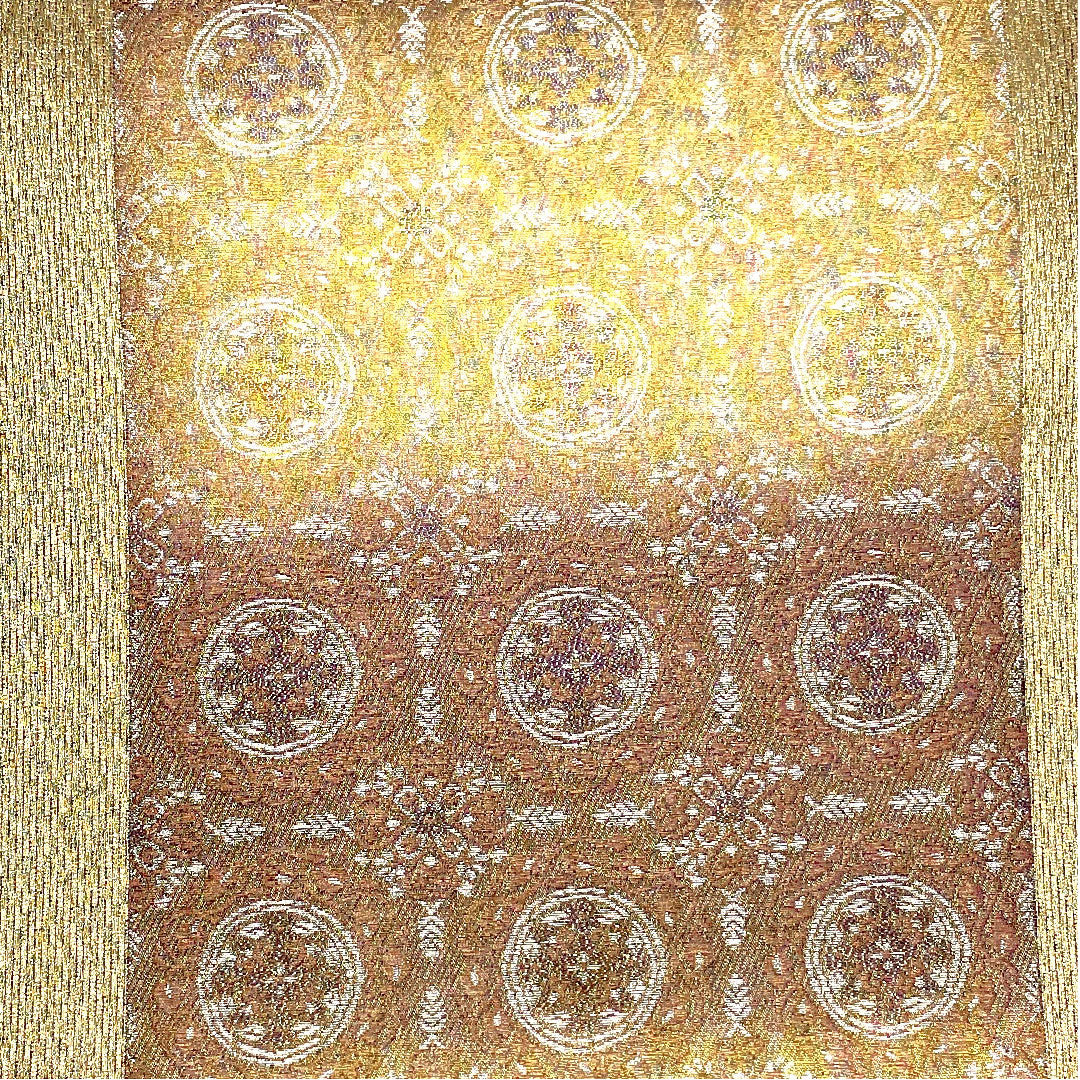 袋帯 正倉院文様 帯丈456cm 正絹 Sランク 全通 セミフォーマル 金系 1123003862421