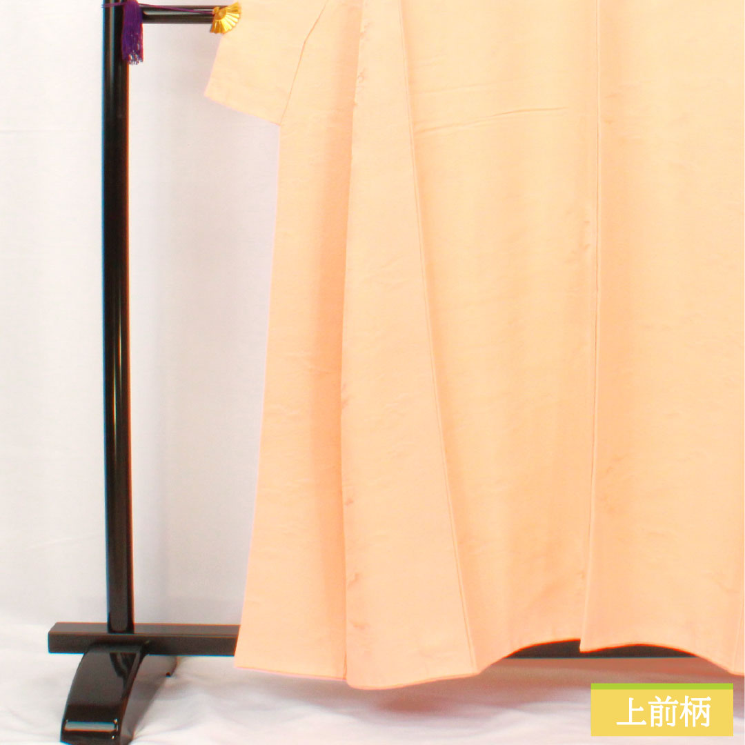 色無地 正絹 身丈157cm 裄丈65cm 綸子 一つ紋 下り藤 袷 Sランク ピンク系 1114001862313