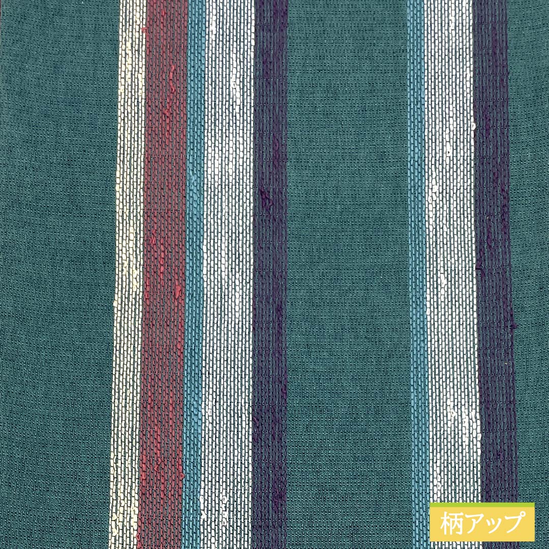 (Kyoto Fukuro Obi) Nagoya Obi Deep Indigo (Fukakiaiiro) Kyoto Fukuro Obi Striped Length 348cm Pure Silk S Rank Full Length Casual Green 1124006972319 Open Style