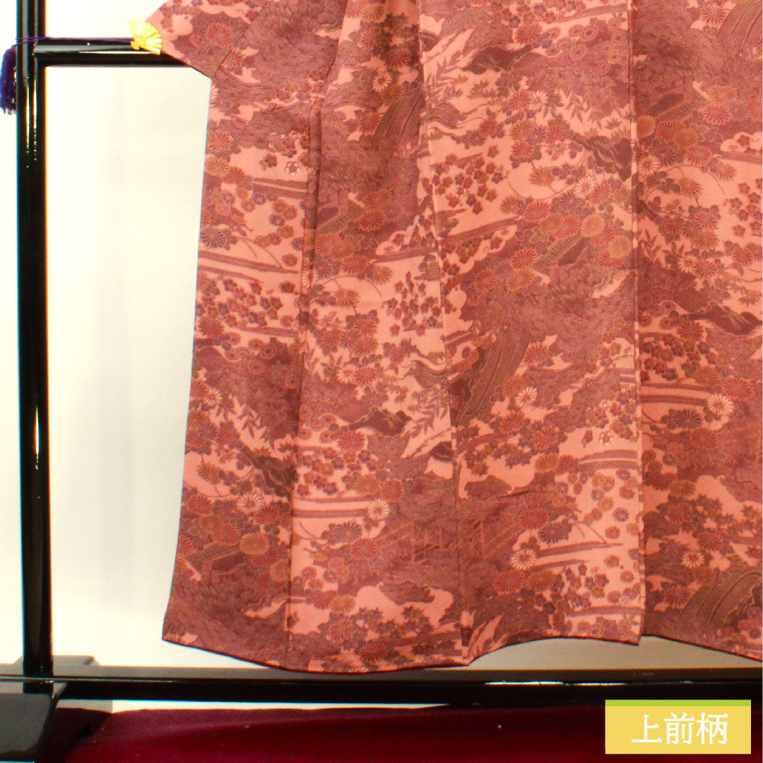 Komon, pure silk, length 152.5cm, sleeve length 60.5cm, lined, light purple, Edo Komon, Rokutani Hiroomi, traditional craftsman, Chayatsuji, S rank, purple, 1115004322220