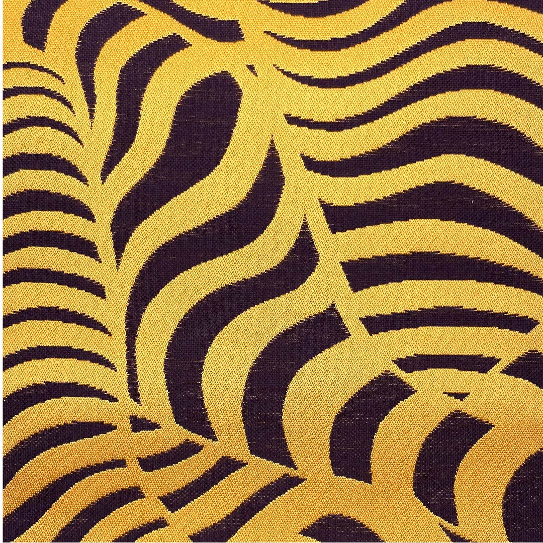 (未仕立)半幅帯 ポリエステル 橙色(だいだいいろ) 幾何学模様 縞 帯丈358cm 橙系 Sランク 1125001272326