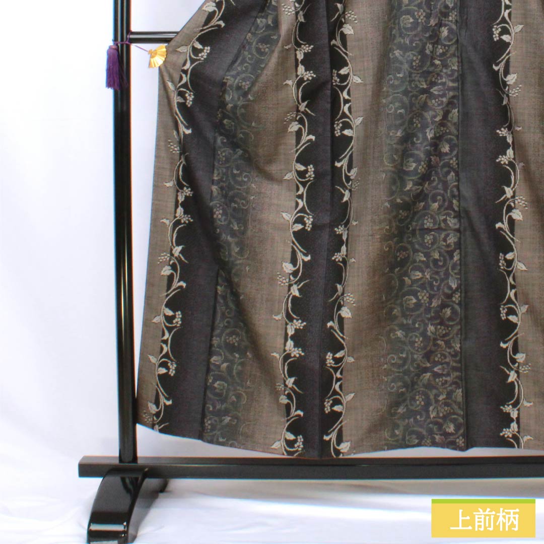 紬 正絹 Aランク 身丈156cm 裄丈63.5cm 本場大島紬 泥染 9マルキ 蒲萄唐草 袷 グラデーション系 1116004653399