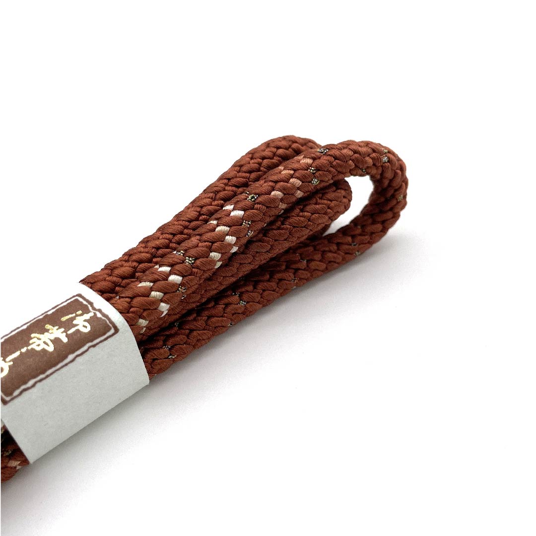 (新古品) 帯締め 正絹 四分紐 海老茶色(えびちゃいろ) 丸ぐけ 新古品 長さ約159cm 幅約1.2cm カジュアル Sランク 茶系 1135002202314