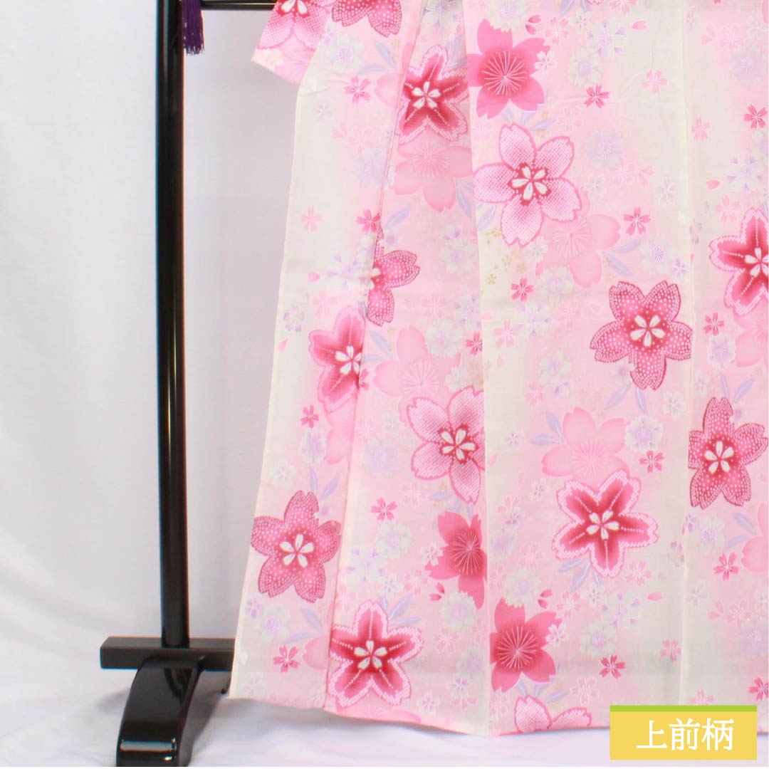 浴衣 木綿 身丈165.5cm 裄丈65cm Aランク 単衣 ピンク系 浅紅色(あさべにいろ) 桜 ラメ 1118006123513