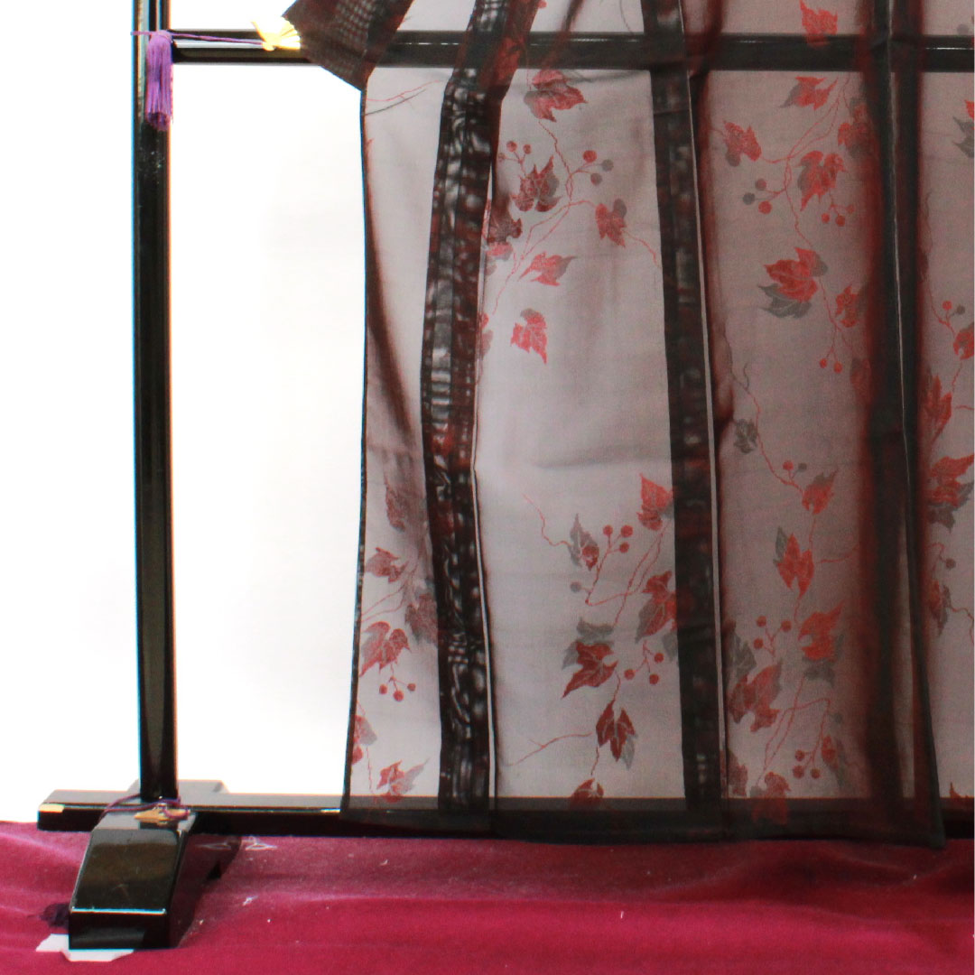 Summer item, pure silk, plain color, length 160.5cm, sleeve length 65cm, ivy, gauze, S rank, red, 1132001142412