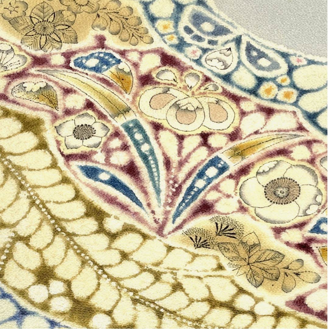 名古屋帯 江戸納戸色 作家物 辻ヶ花 帯丈368cm 正絹 優品 ポイント柄 カジュアル 水色系 1124004013324 開き仕立て