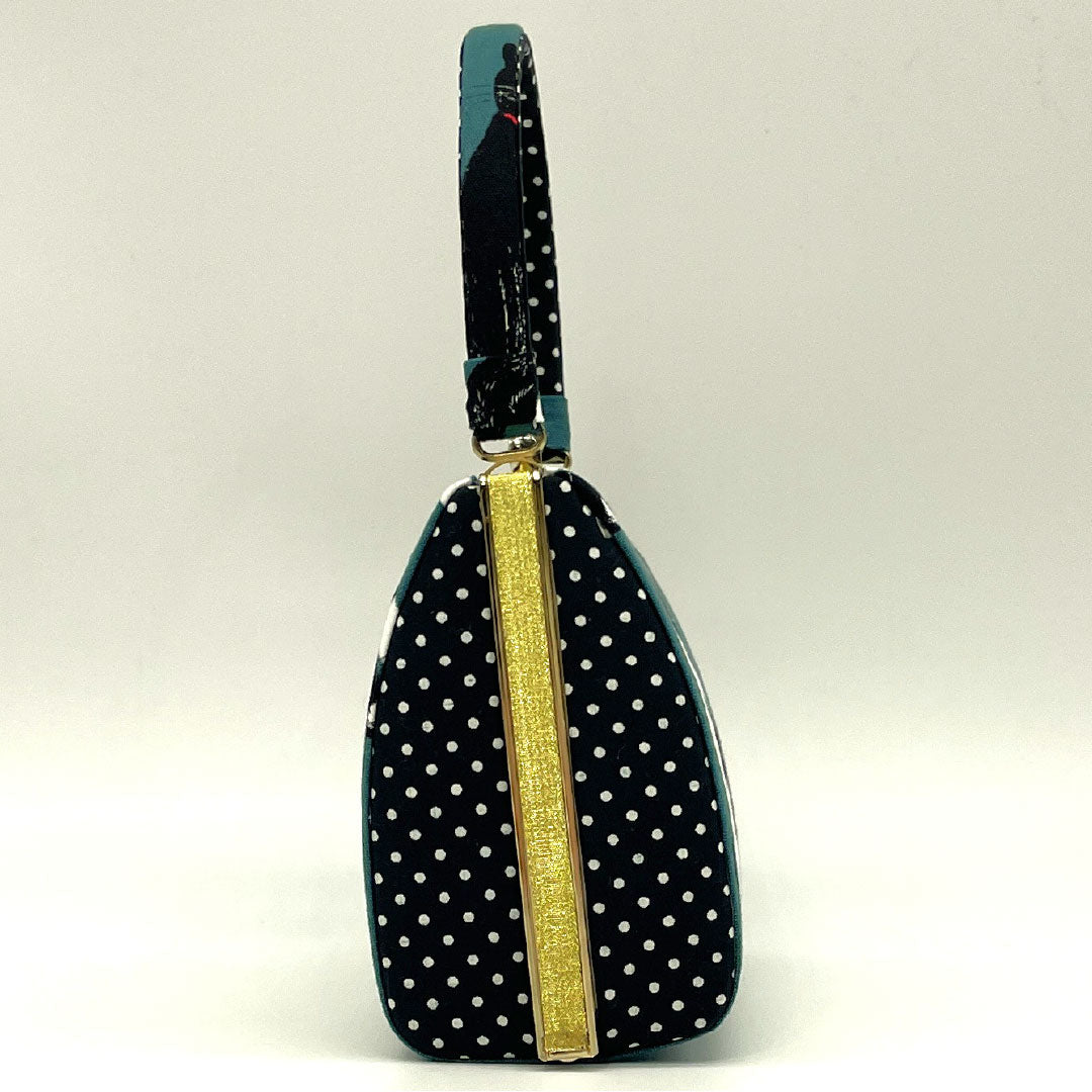 和装バッグ カジュアル NEWランク 鉄御納戸色(てつおなんどいろ) ネコ 三毛猫 黒猫 緑系 113900133119