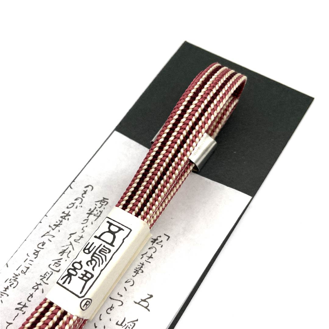 (New old stock) Silk obi-jime (belt fastener) 3-minute cord, sapphire color, Goshima cord, with obi-dome, striped, length approx. 130cm, width approx. 1cm, casual, S rank, purple, 1135000152320