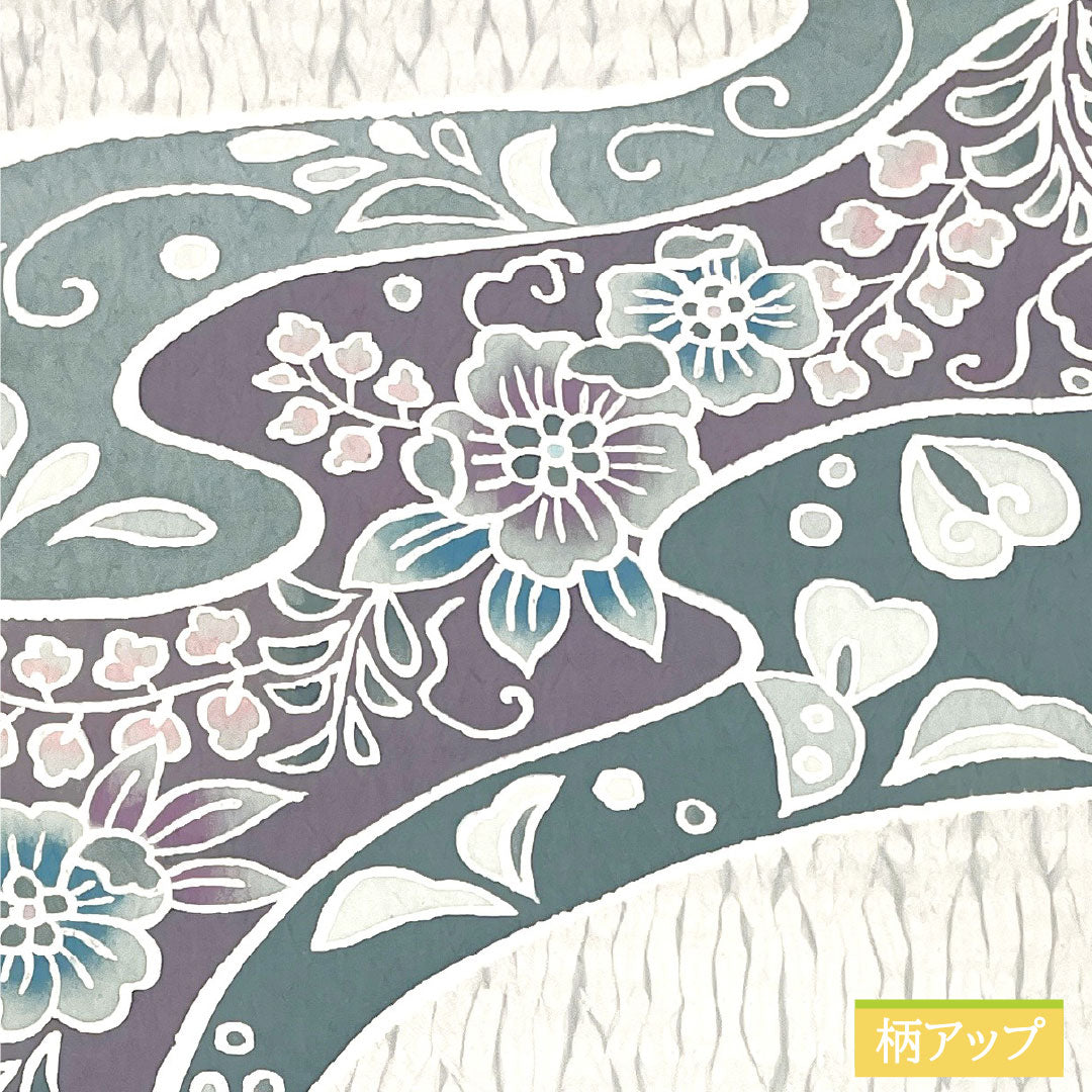 袋帯 正絹 Sランク 卯の花色(うのはないろ) 染め帯 竜巻絞り 抽象花 帯丈446cm ポイント柄 カジュアル グレー系 1123016632322
