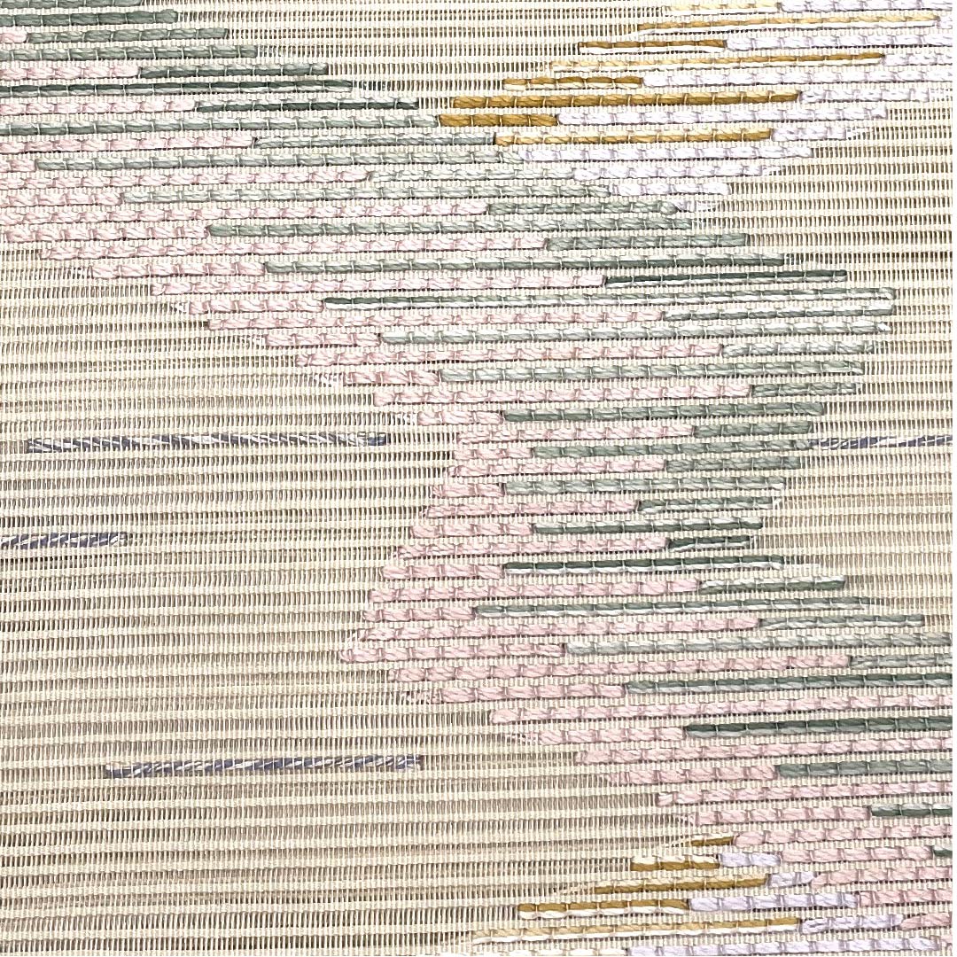 (Brand new, unused) Fukuro Obi, Summer Obi, Natural color (Kinari-iro), Geometric pattern, Summer, Obi length 454cm, Pure silk, NEW rank, Point pattern, Semi-formal, Beige, 1123008481425