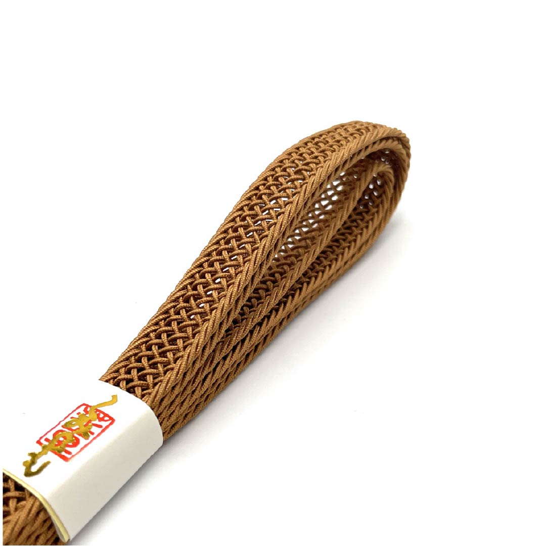 帯締め 正絹 四分紐 駱駝色(らくだいろ) 夏用 無地 長さ約164cm 幅約1.5cm カジュアル Sランク 茶系 1135003262314