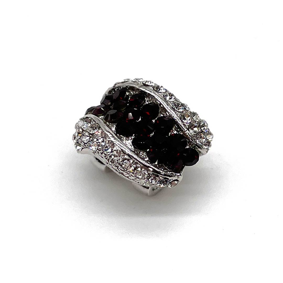 (New old stock) Obi clasp, glass, casual, Swarovski, curved, length approx. 2cm, width approx. 2.5cm, S rank, red, 1137001132912