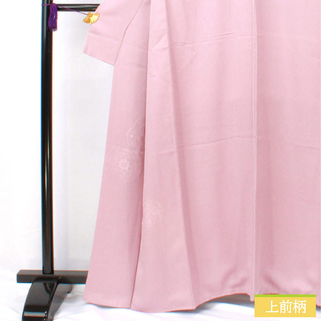 色無地 正絹 身丈163cm 裄丈67cm 帯紅色(たいこうしょく) 無地付下げ 銅鏡 しつけ糸付き 袷 Sランク 紫系 1114001832420