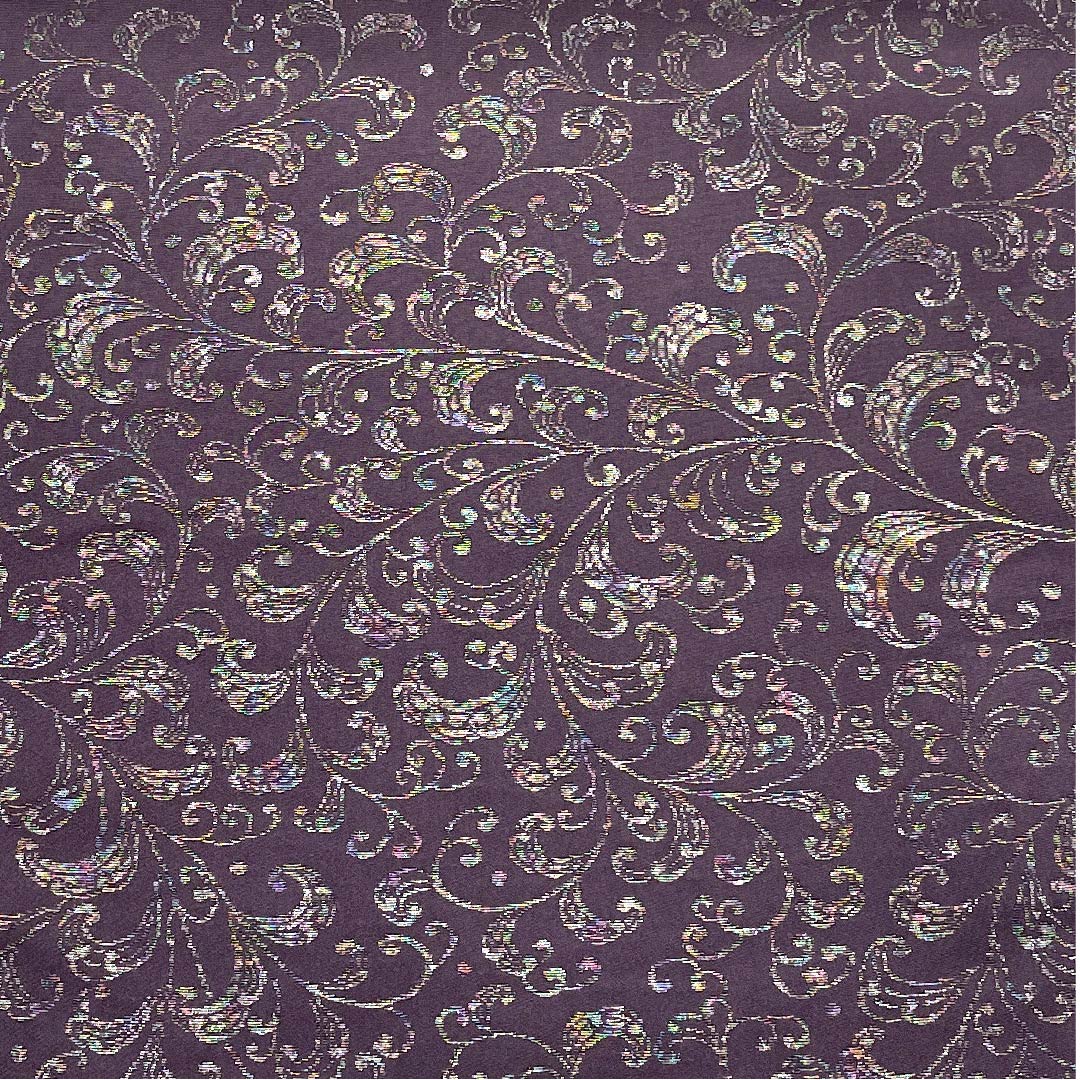 袋帯 紫烏色色(しうしょくいろ) 更紗模様 誉田屋源兵衛 帯丈446cm 正絹 Sランク 六通 カジュアル 紫系 1123006792320