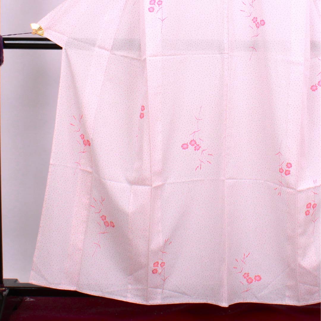 Summer item Polyester Komon Length 160.5cm Sleeve length 61.5cm White Pink Polka dot Silk S rank White 1132000242411