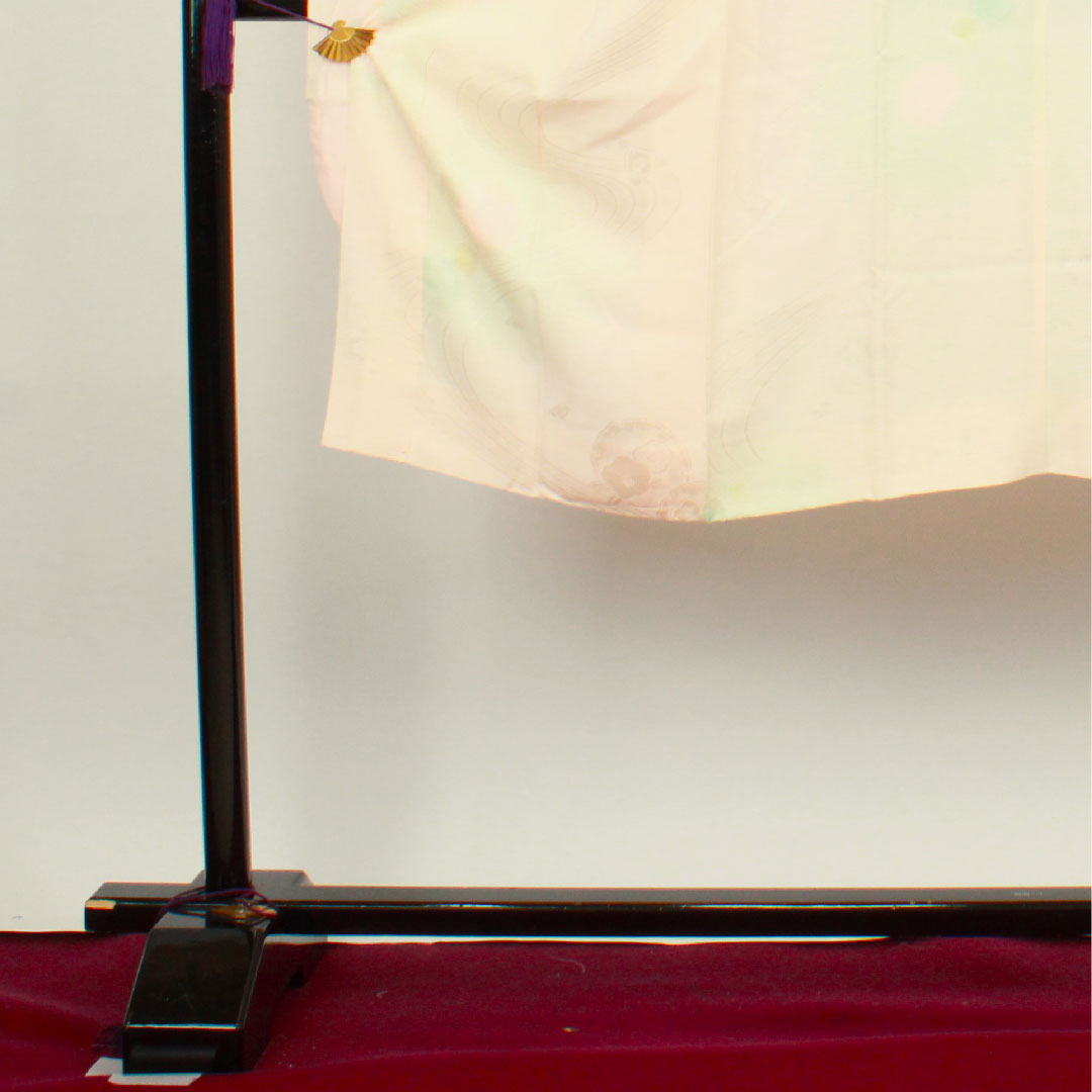 長襦袢 正絹 身丈124cm 裄丈64cm 単衣 振袖用 ボカシ染 雪輪 椿 Aランク ピンク系 1129000393113