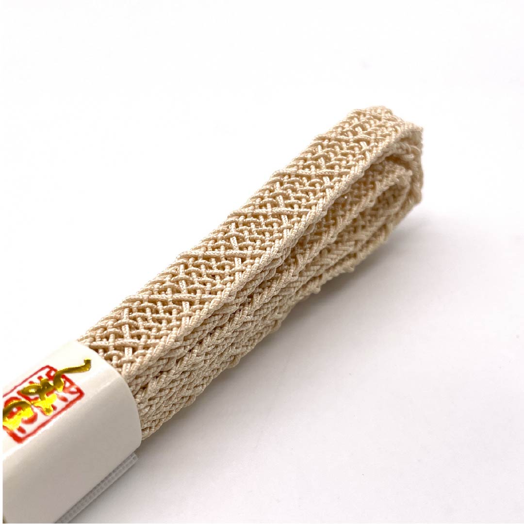 帯締め 正絹 四分紐 砥粉色(とのこいろ) 夏用 無地 長さ約157.5cm 幅約1.2cm カジュアル Sランク ベージュ系 1135003282325