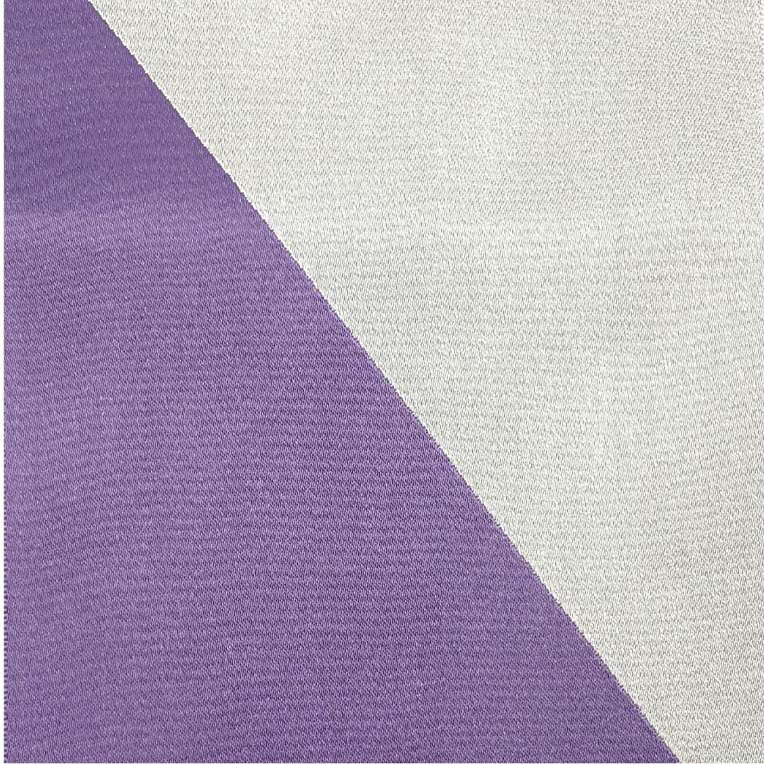 半幅帯 ポリエステル 帯丈354cm 中紫色(なかのむらさきいろ) 幾何学模様 ジグザグ 紫系 Sランク 1125001462320