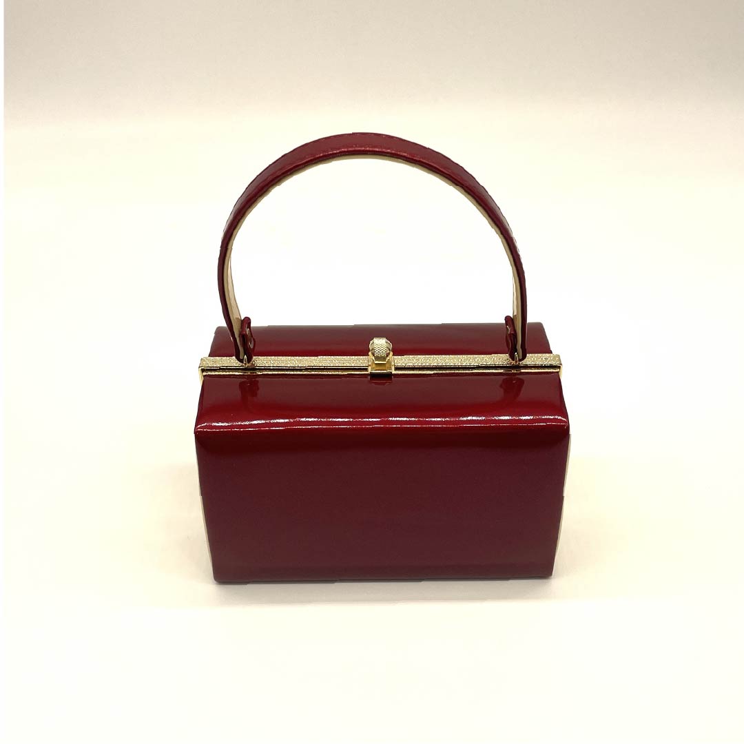 (新古品)草履バックセット フォーマル 生臙脂色(しょうえんじいろ) 未使用品 無地 振袖用 Mサイズ 赤系 Sランク 1133000132312