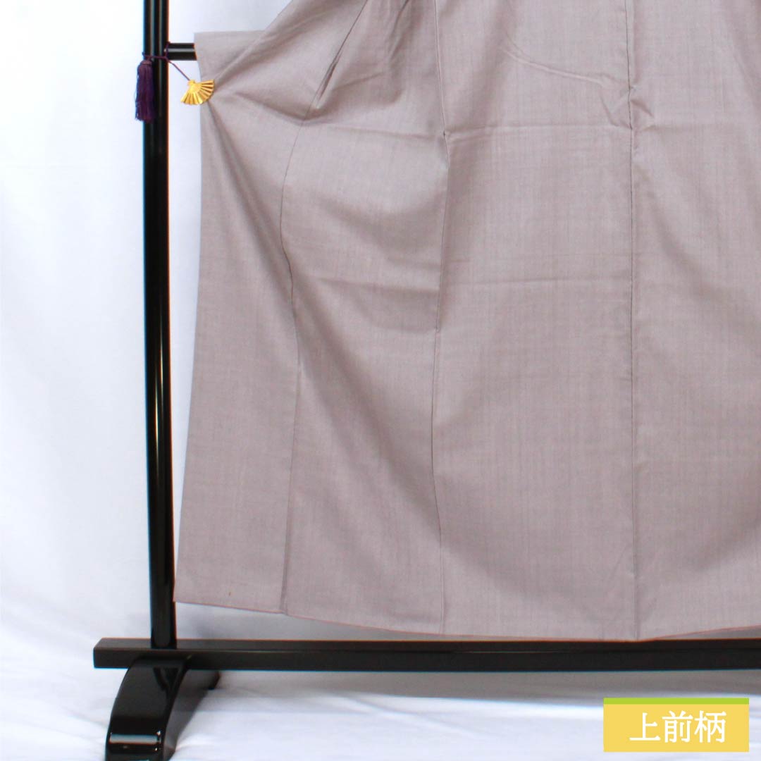 色無地 正絹 Aランク 身丈155.5cm 裄丈63cm 鈍紫色(にぶむらさきいろ) 一つ紋 蔦 真綿紬 袷 紫系 1114002673320