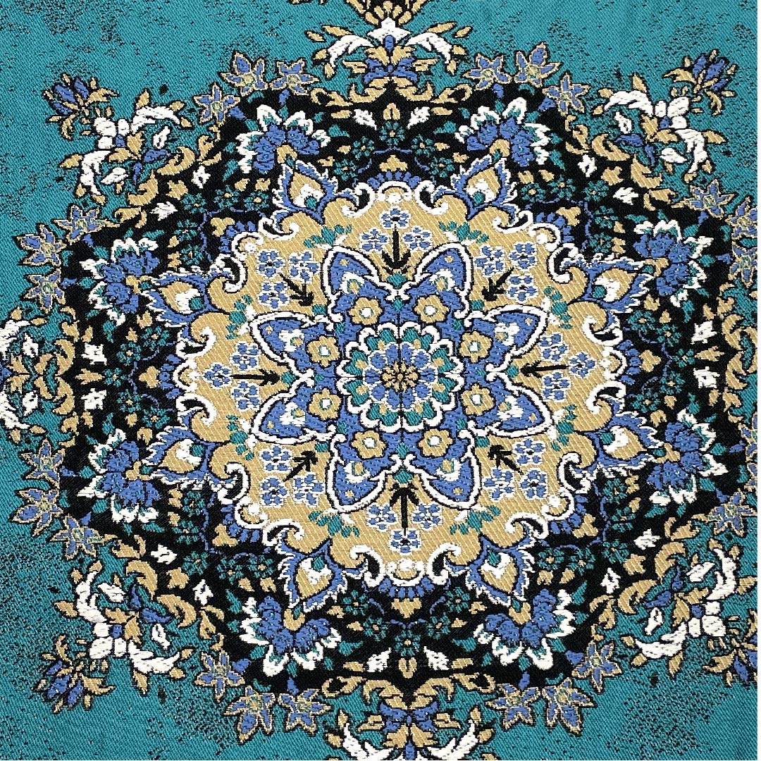 (Unmade) Fukuro Obi (Hekishoku-iro) Persian pattern, Length 466cm, Pure silk, New rank, Six-pass, Semi-formal, Green, 1123009041419