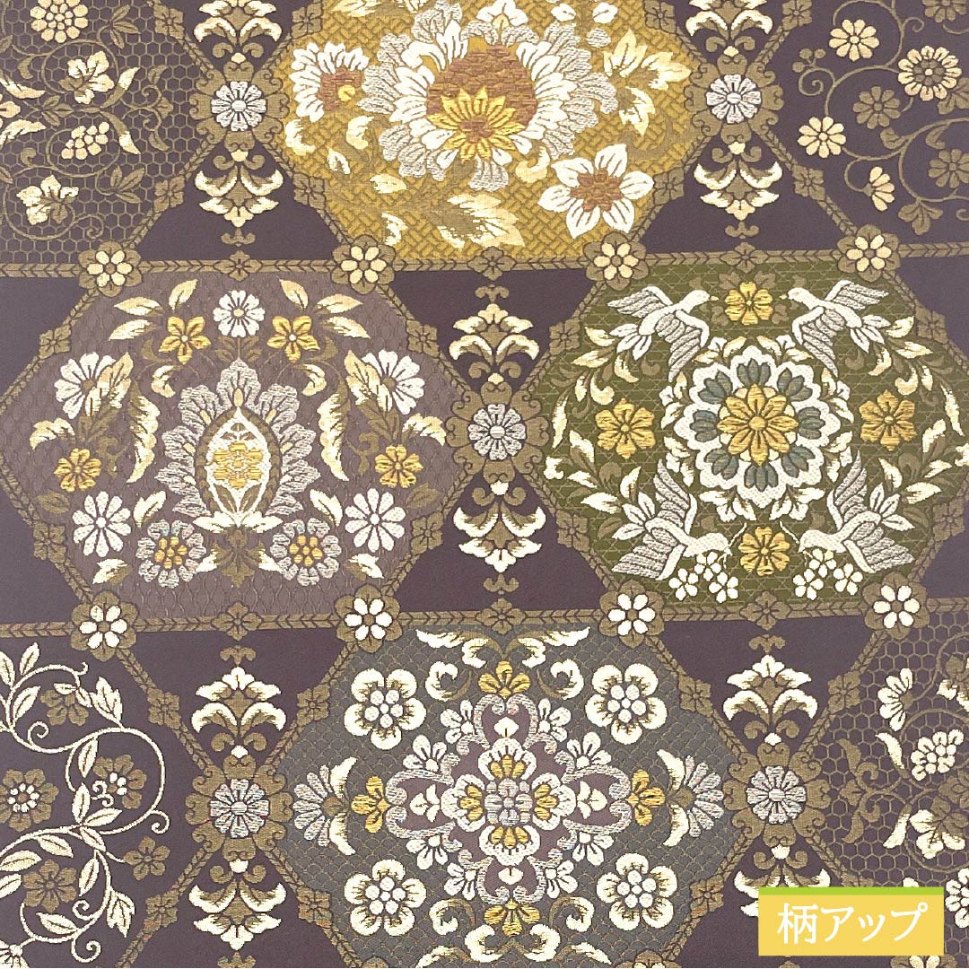 袋帯 正絹 中滅紫色(なかのけしむらさきいろ) 留袖用 正倉院文様 唐花 鳳凰 帯丈442cm Sランク 六通 フォーマル 紫系 1123014292320