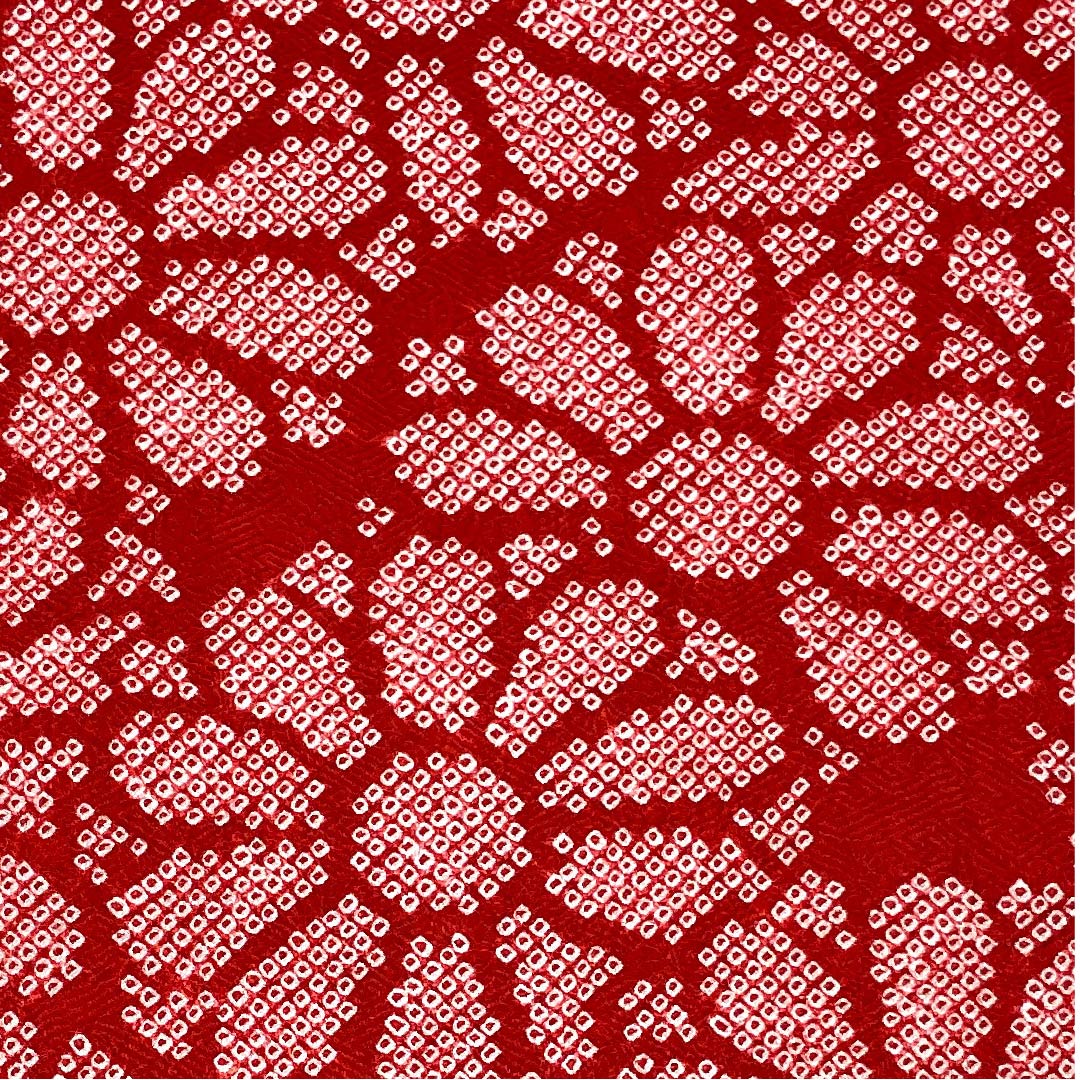 名古屋帯 紅赤色 絞り 小花模様 帯丈352cm 正絹 Sランク 六通 カジュアル 赤系 1124004872312 名古屋仕立て