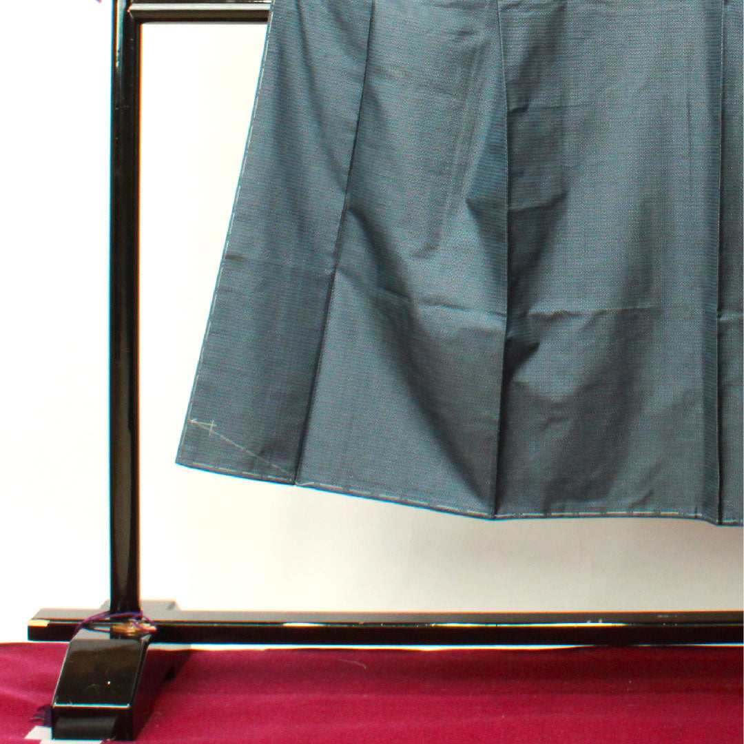 男物 身丈142.5cm 裄丈66.5cm 大島紬 アンサンブル 経緯絣 正絹 Sランク 袷 紺系 1119000482418