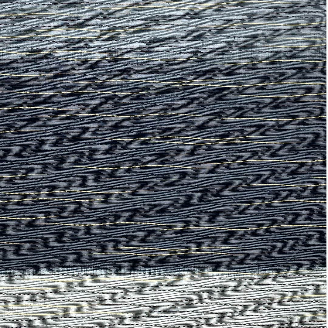 袋帯 黮色(つじみいろ) よろけ横段 変わり市松 帯丈464cm 正絹 Sランク 六通 カジュアル グラデーション系 1123008752499