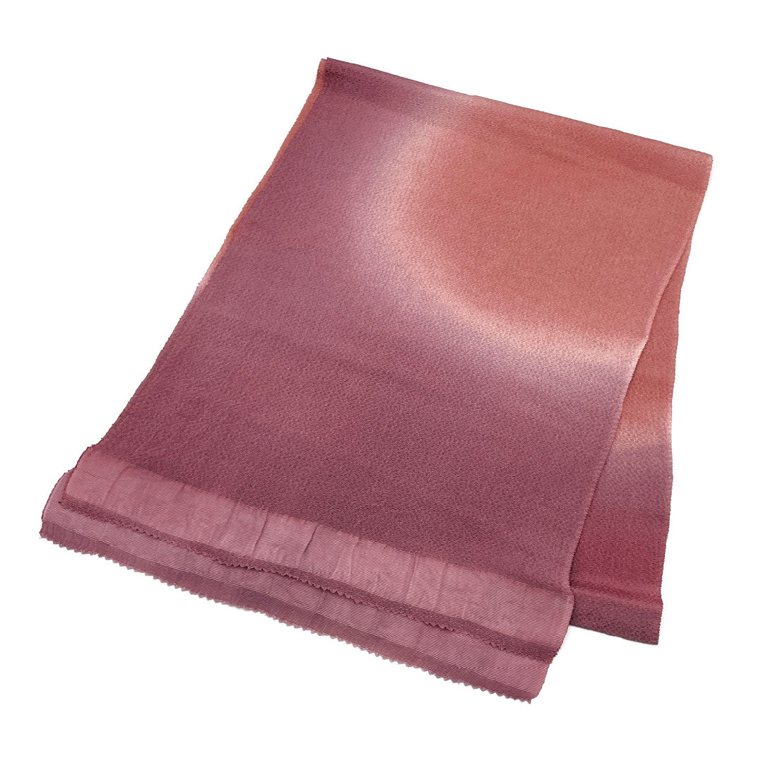 帯揚げ 正絹 Sランク カジュアル 牡丹鼠色(ぼたんねずいろ) ぼかし ちりめん 長さ約168cm 幅約31cm 紫系 1136001712920