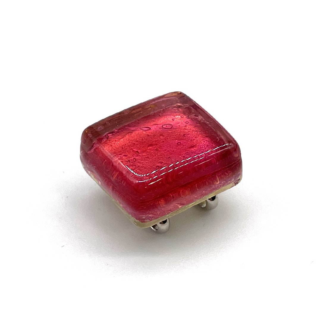 (New old stock) Obi fastener, other, casual, transparent, simple, square, length approx. 2cm, width approx. 2cm, S rank, red, 1137000942912