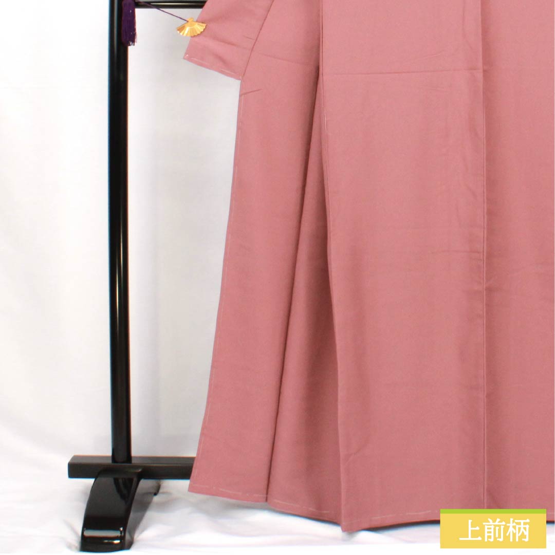 Solid-colored polyester kimono, length 163cm, sleeve length 63cm, light purple (asa-ki-o-iro) color, washable, lined, with basting threads, S rank, pink, product number 1114002222413