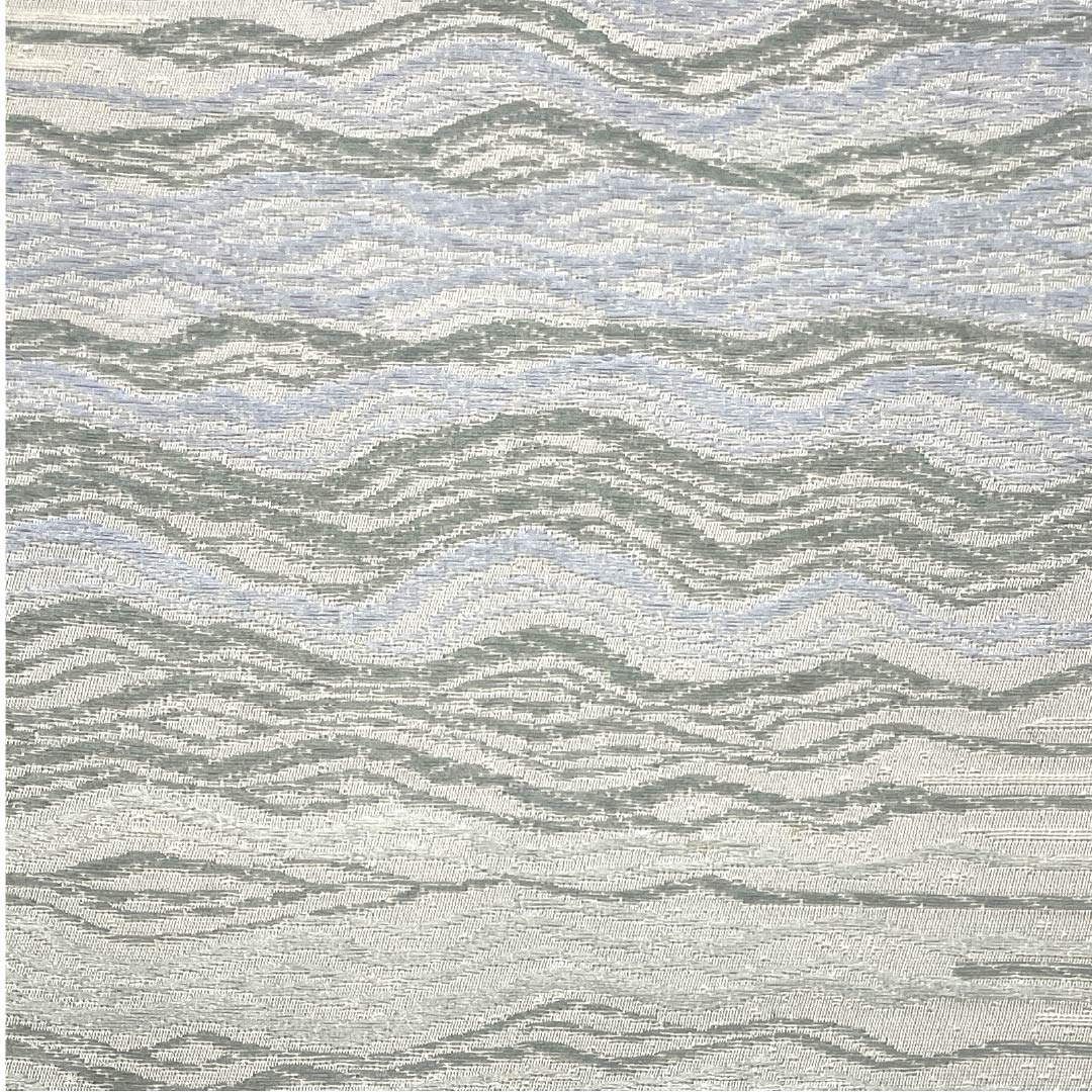 (未仕立)半幅帯 ポリエステル 帯丈412cm 蝋色(ろういろ) 縞 破線 ストライプ グレー系 Sランク 1125001612422