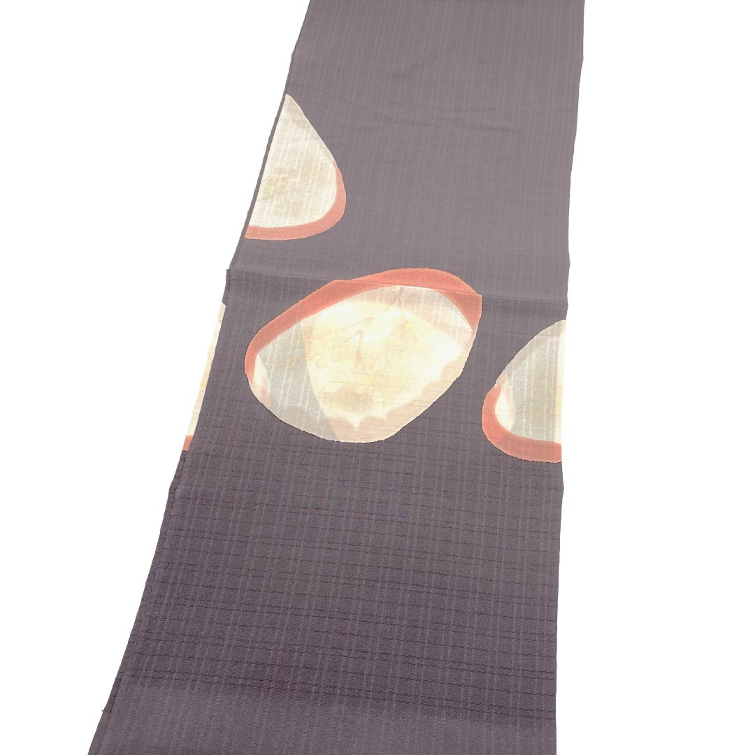 帯揚げ 正絹 Sランク カジュアル 古典柄 花柄 レトロ 長さ約176cm 幅約29.5cm 茶系 1136003542914