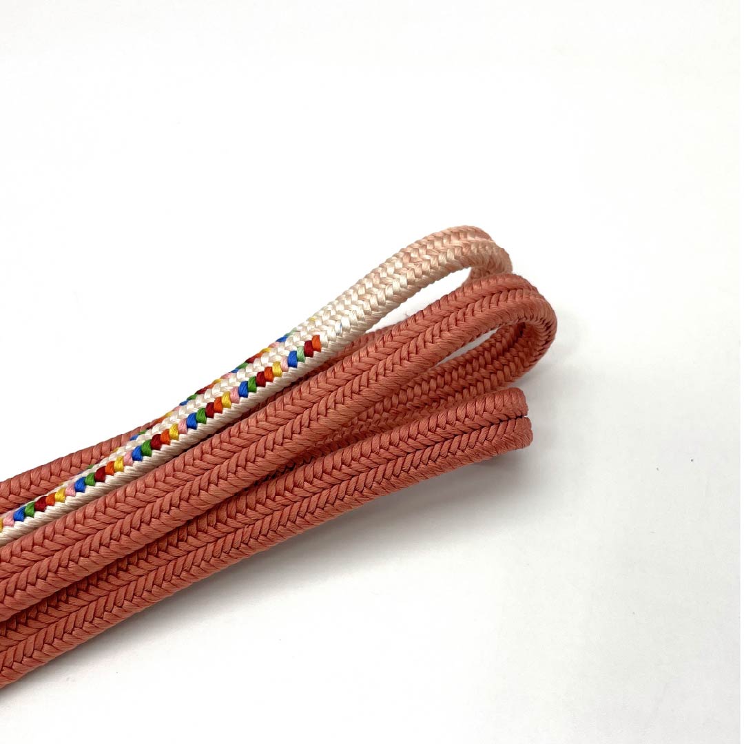 帯締め 正絹 Sランク 長春色(ちょうしゅんいろ) 冠組 撚り房 長さ約158cm 幅約1cm カジュアル 茶系 1135005942314