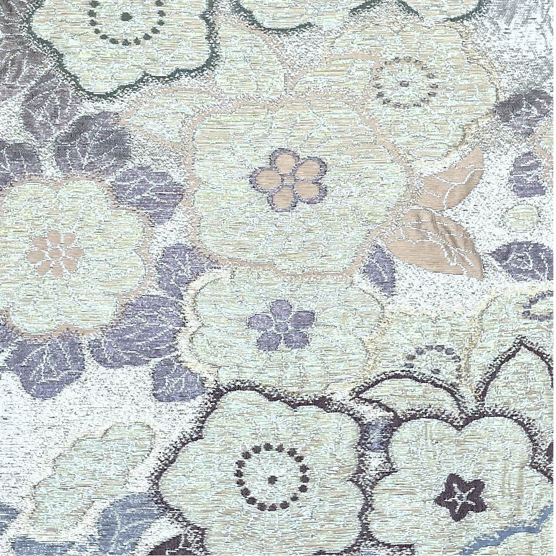 袋帯 藍白色(あいじろいろ) 辻ヶ花 帯丈443cm 正絹 Sランク 六通 セミフォーマル 銀系 1123009402322