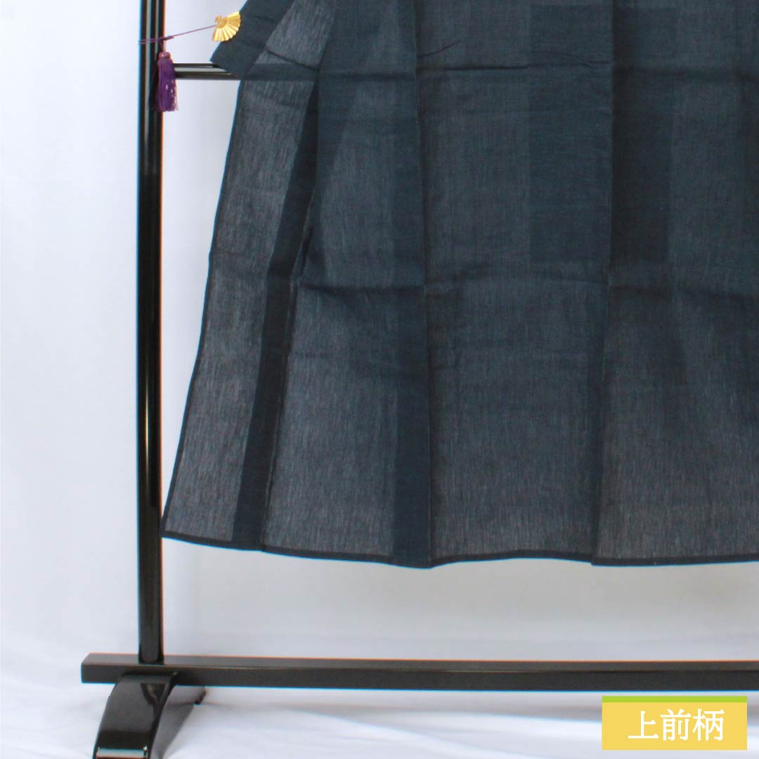 Men's linen kimono, S rank, length 141.5cm, sleeve length 65cm, dark navy blue (noukon-iro), shrunken, single layer, navy blue, product number 1119001492418